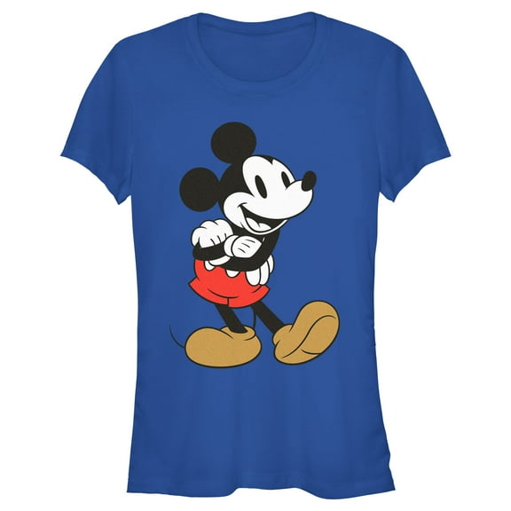 Junior's Mickey & Friends Retro Pose  Graphic Tee Royal Blue X Large