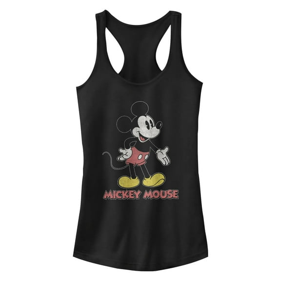 Junior's Mickey & Friends Retro Stance  Racerback Tank Top