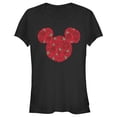 thumbnail image 1 of Junior's Mickey & Friends Rose Silhouette Graphic Tee Black Large, 1 of 3