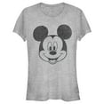 thumbnail image 1 of Junior's Mickey & Friends Smiling Mickey Mouse Distressed Graphic Tee Athletic Heather Small, 1 of 3