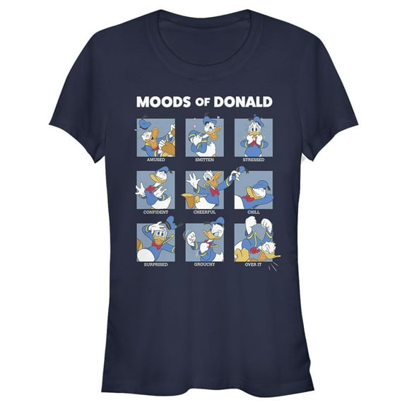 Junior's Mickey & Friends The Moods of Donald Duck  Graphic Tee Navy Blue Medium
