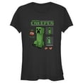 thumbnail image 1 of Junior's Minecraft Creeper Graph Charged  Graphic Tee Black Large, 1 of 3