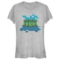 thumbnail image 1 of Junior's Minecraft Creeper Mob  Graphic Tee Athletic Heather 2X Large, 1 of 3