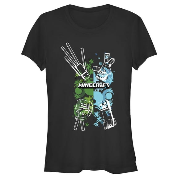 Junior's Minecraft Ender Buddies  Graphic Tee Black 2X Large