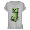 thumbnail image 1 of Junior's Minecraft Graffiti Creeper  Graphic Tee Athletic Heather X Large, 1 of 3