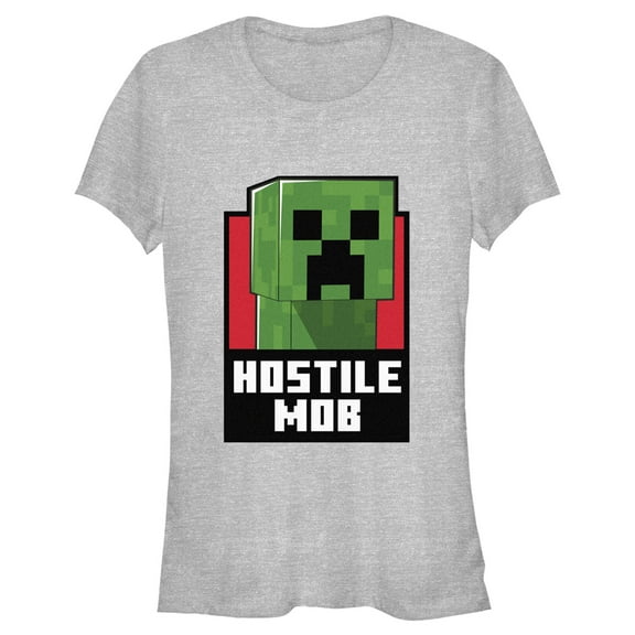 Junior's Minecraft Hostile Mob Creeper  Graphic Tee Athletic Heather Medium