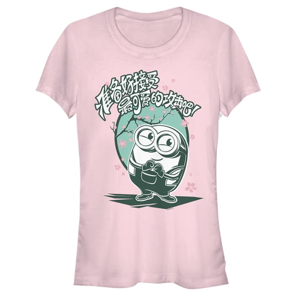 Junior's Minions: The Rise of Gru Bob Cherry Blossoms Graphic Tee Light Pink Large