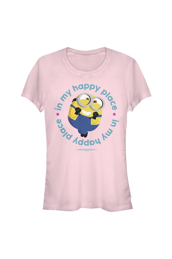 Junior's Minions: The Rise of Gru Bob In My Happy Place  Graphic Tee Light Pink X Large