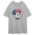 thumbnail image 1 of Junior's Minnie Mouse American Heart Graphic Oversized T-Shirt, 1 of 2