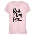 thumbnail image 1 of Junior's Minnie Mouse Best Day Ever Logo Graphic Tee Light Pink Large, 1 of 3