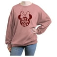 thumbnail image 1 of Junior's Minnie Mouse Best Mom Ever Classic Silhouette Sweatshirt Desert Pink Large, 1 of 2