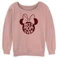 thumbnail image 1 of Junior's Minnie Mouse Best Mom Ever Silhouette  Sweatshirt Desert Pink Small, 1 of 3