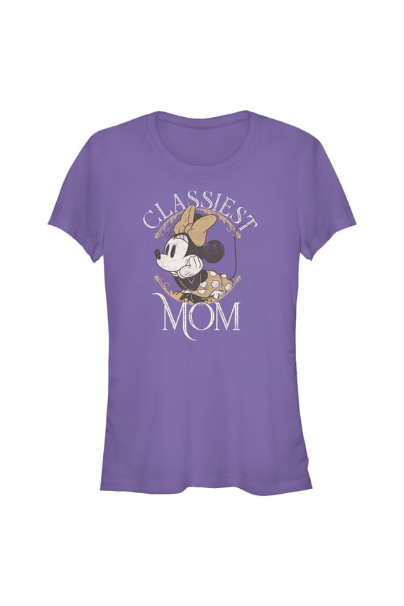 Junior's Minnie Mouse Classiest Mom Graphic Tee Purple X Large