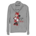 thumbnail image 1 of Junior's Minnie Mouse Feeling the Love Cowl Neck Sweatshirt, 1 of 4