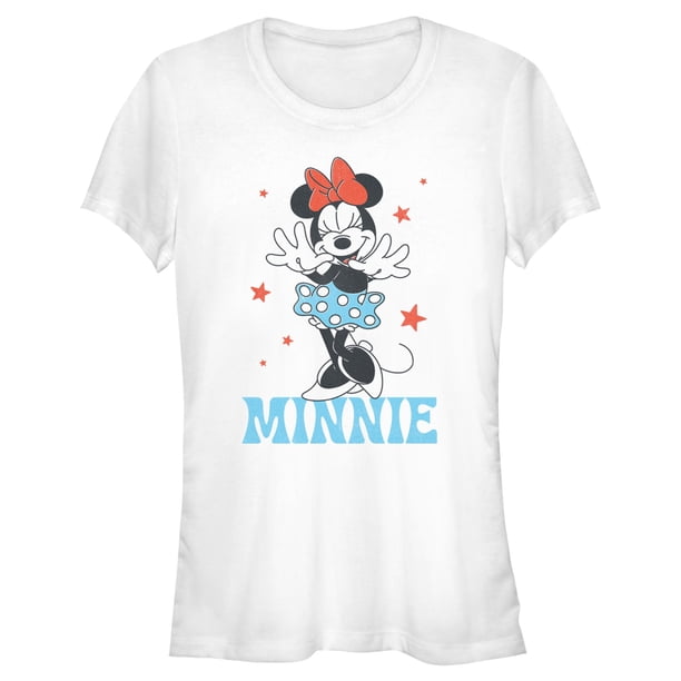 Junior's Minnie Mouse Retro Starry Distressed Portrait Graphic T