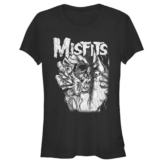 Junior's Misfits Distressed Eye Skull Graphic Tee Black 2X Large