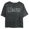 thumbnail image 1 of Junior's Misfits Distressed Logo Graphic Crop T-Shirt Black X Large, 1 of 4