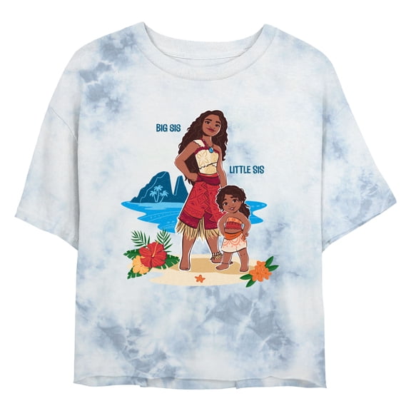 Junior's Moana 2 Big Sis Little Sis Scene Graphic Crop T-Shirt