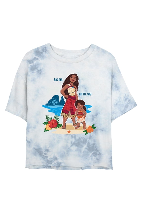 Junior's Moana 2 Big Sis Little Sis Scene Graphic Crop T-Shirt