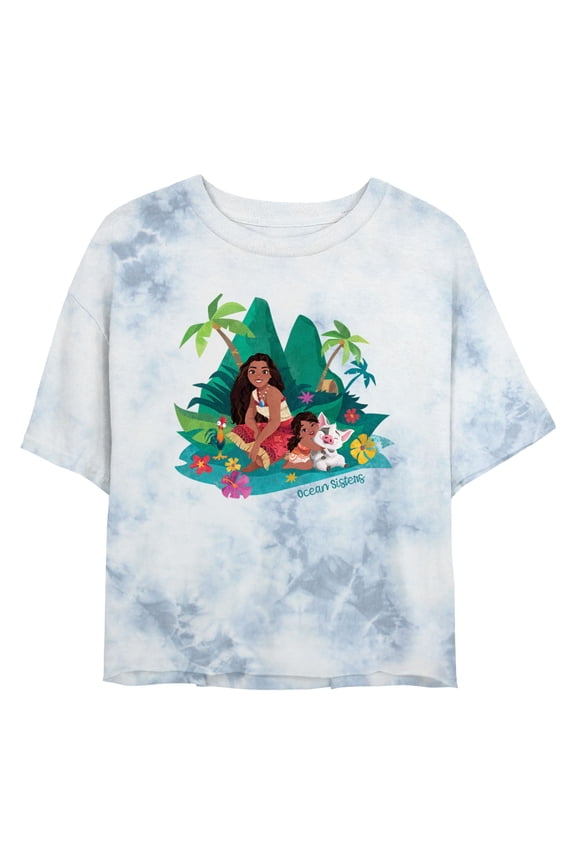 Junior's Moana 2 Ocean Sisters Island Graphic Crop T-Shirt