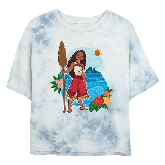 Junior's Moana 2 Paddle Portrait Moana Graphic Crop T-Shirt