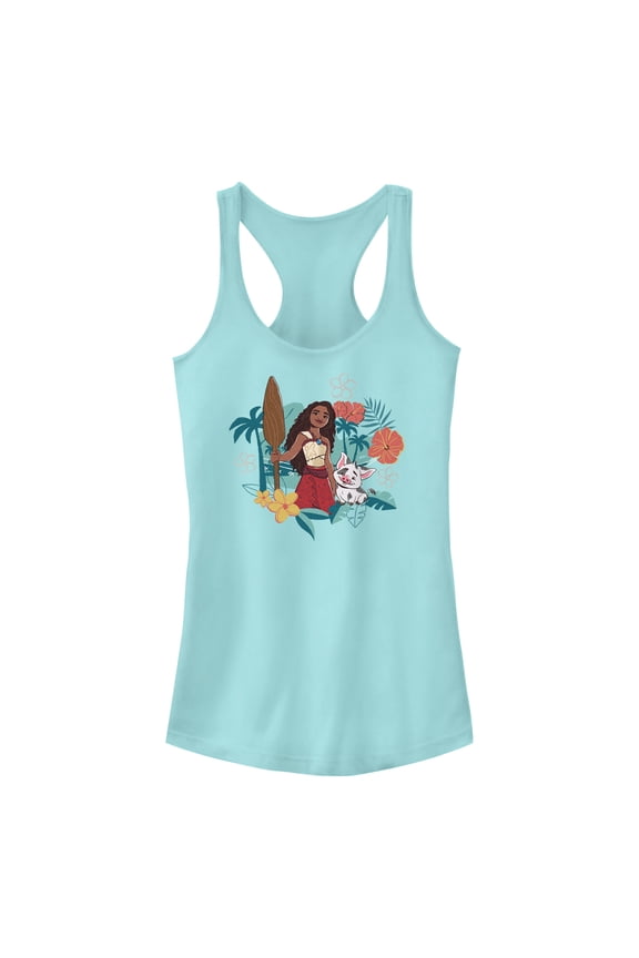 Junior's Moana 2 Pua and Moana Racerback Tank Top