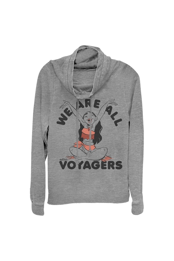 Junior's Moana All Voyagers  Cowl Neck Sweatshirt