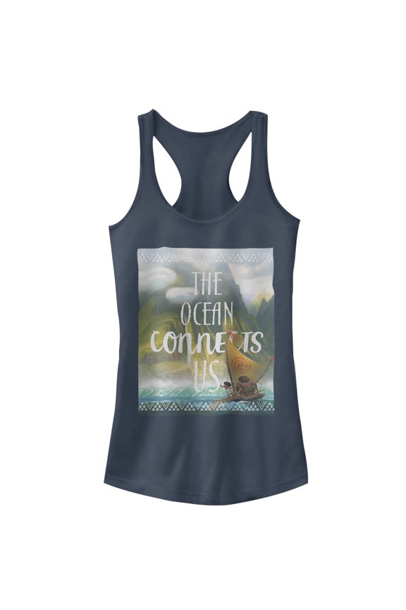 Junior's Moana Foggy Ocean Connection  Racerback Tank Top