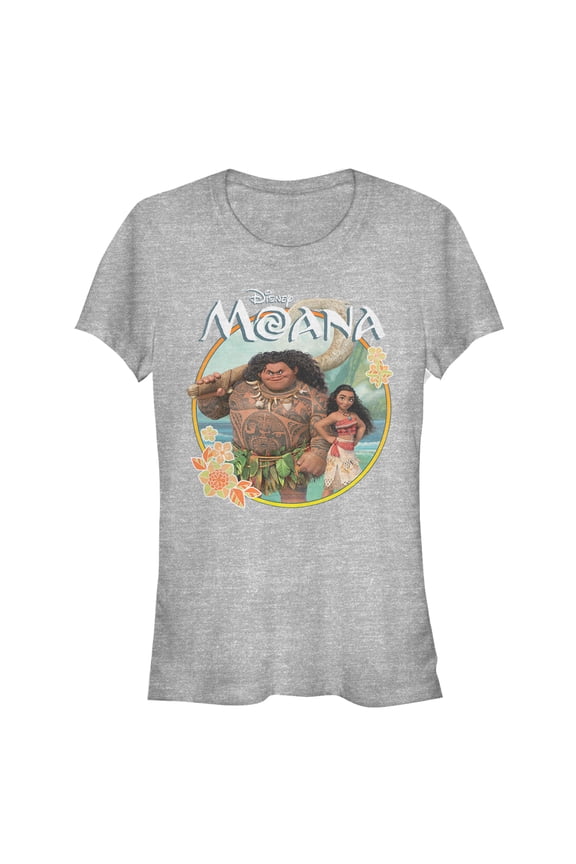 Junior's Moana & Maui Circle  Graphic T-Shirt