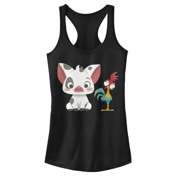 Junior's Moana Pua & Hei Hei Friends  Racerback Tank Top