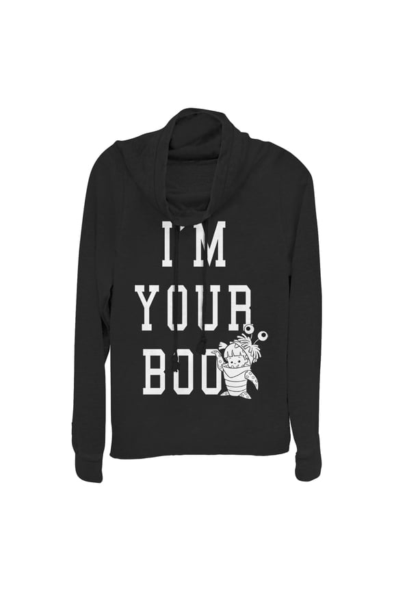 Junior's Monsters Inc I'm Your Boo Cowl Neck Sweatshirt Black X Large