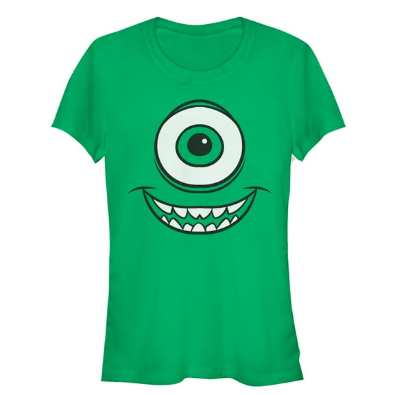 Junior's Monsters Inc Mike Wazowski Eye Graphic Tee Kelly Green 2X Large