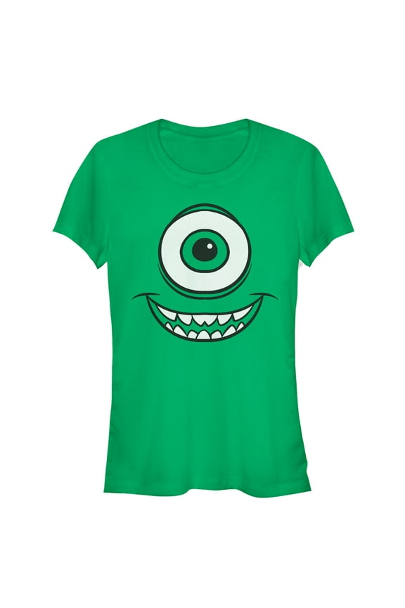 Junior's Monsters Inc Mike Wazowski Eye Graphic Tee Kelly Green Medium