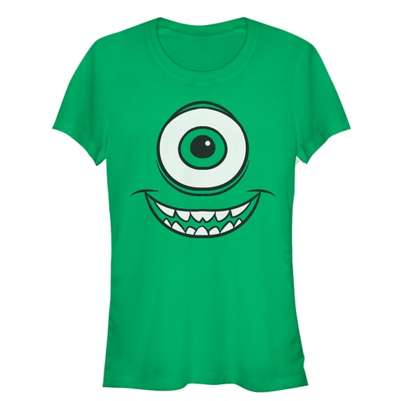 Junior's Monsters Inc Mike Wazowski Eye Graphic Tee Kelly Green X Large