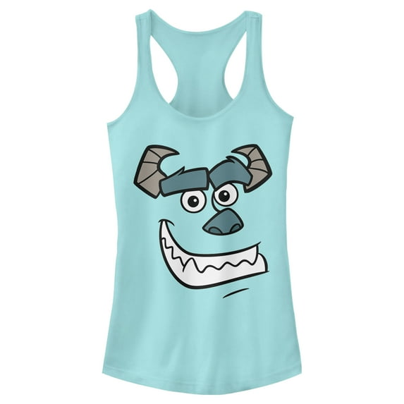 Junior's Monsters Inc Sulley Face Racerback Tank Top Cancun Medium
