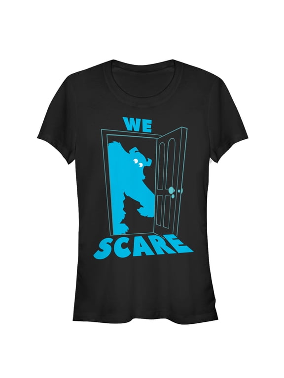 Junior's Monsters Inc Sulley Scares Doorway Graphic Tee Black Small