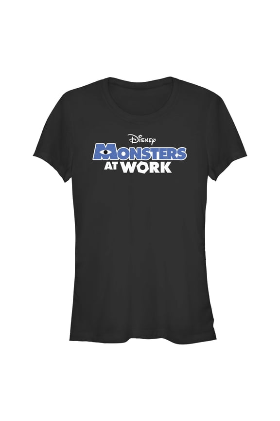 Junior's Monsters at Work Classic Logo Tee  Graphic Tee Black Medium