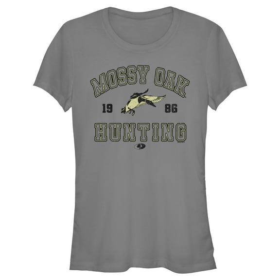Junior's Mossy Oak 1986 Hunting Logo  Graphic Tee Charcoal 2X Large