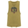 thumbnail image 1 of Junior's Mossy Oak American Flag Shield Logo  Festival Muscle Graphic Tee Antique Gold 2X Large, 1 of 4