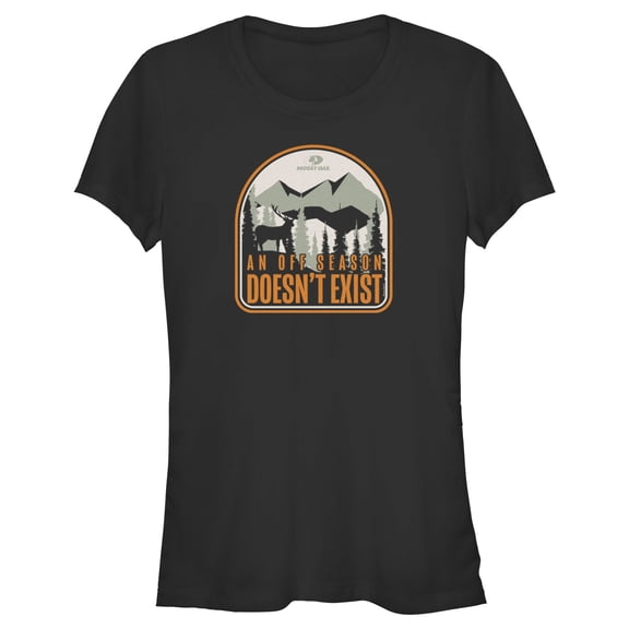 Junior's Mossy Oak An Off Season Doesn't Exist  Graphic Tee Black 2X Large