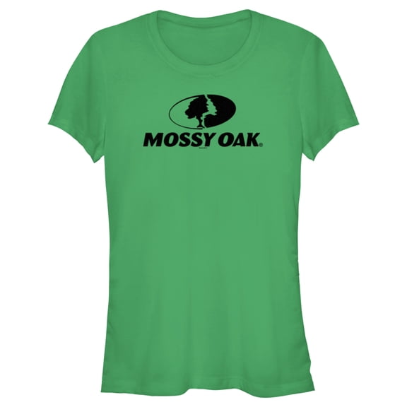 Junior's Mossy Oak Black Classic Logo  Graphic Tee Kelly Green Small