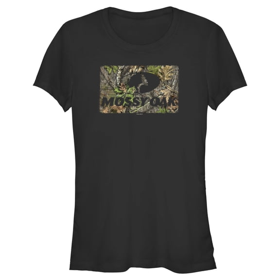 Junior's Mossy Oak Black In the Woods Logo Graphic Tee Black X Large