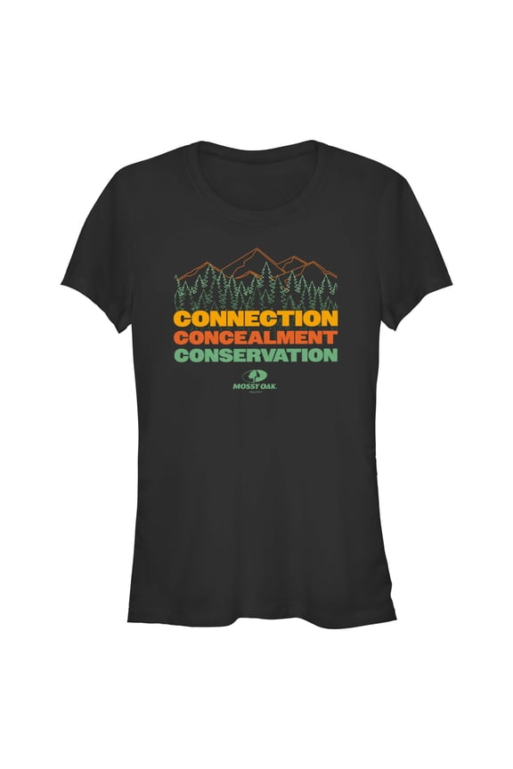 Junior's Mossy Oak Connection Concealment Conservation Graphic Tee Black Medium