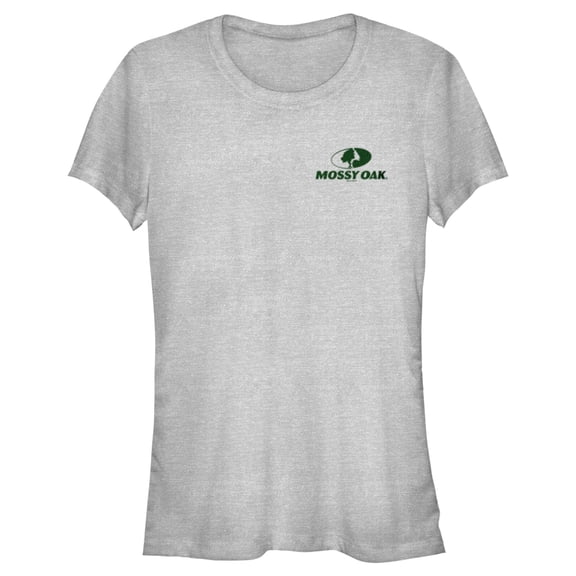 Junior's Mossy Oak Small Forest Green Classic Logo  Graphic Tee Athletic Heather Small