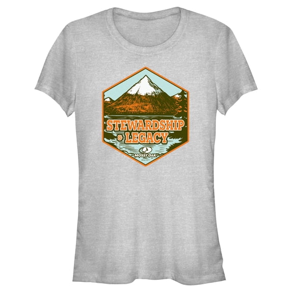 Junior's Mossy Oak Stewardship & Legacy Graphic Tee Athletic Heather 2X Large