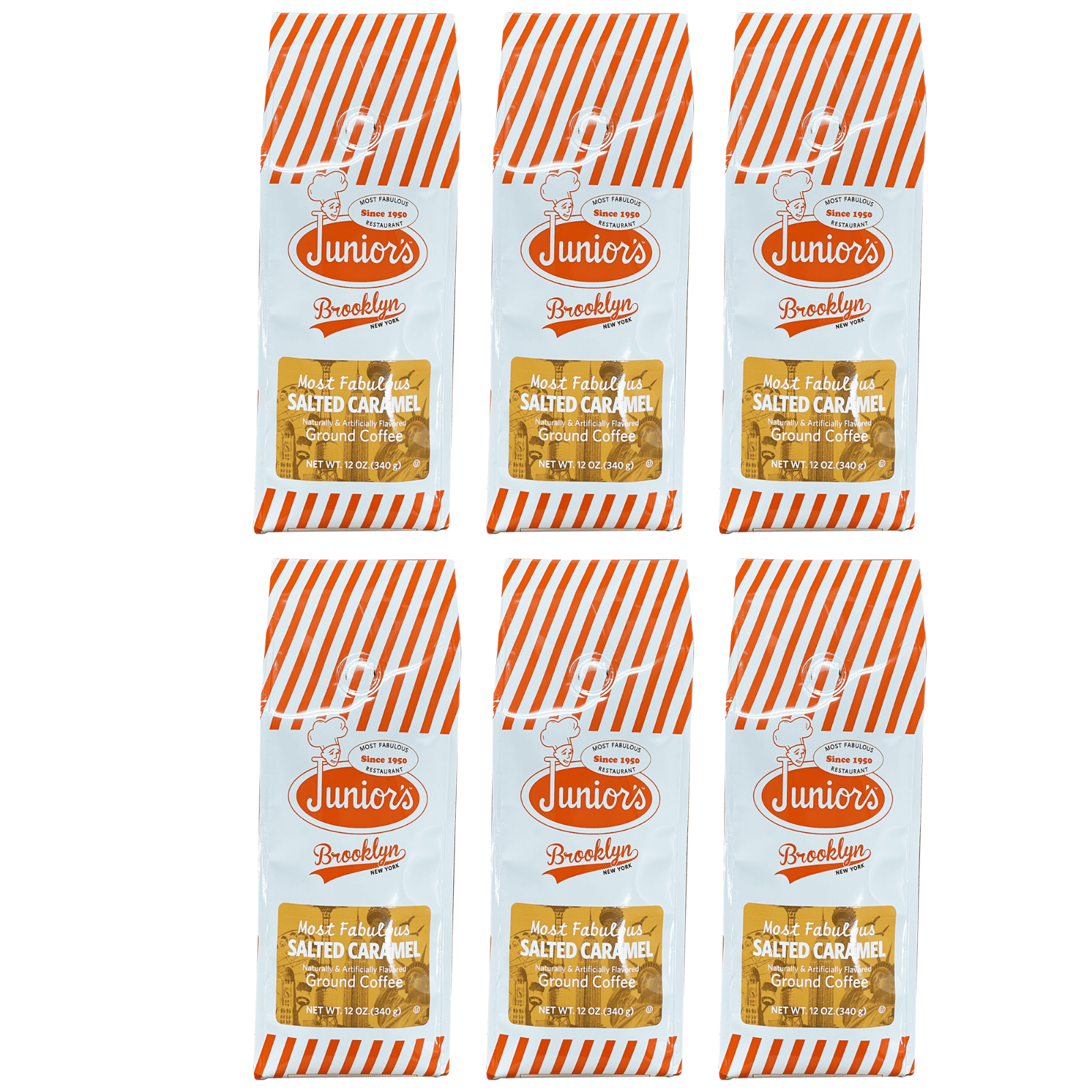 Junior's Most Fabulous Salted Caramel, Medium Roast Ground Coffee, 6/12 oz bag