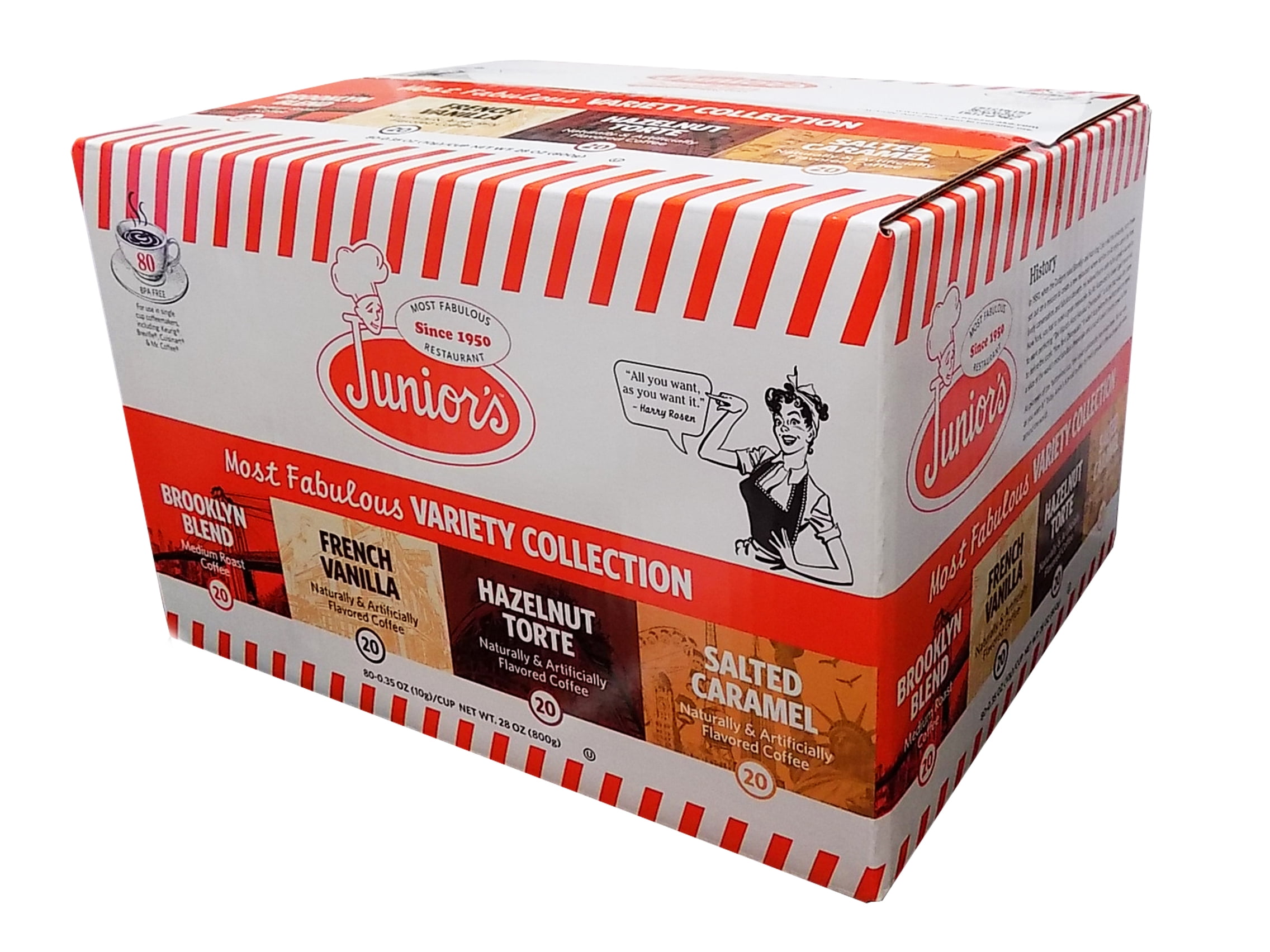 Junior's Most Fabulous Variety Collection 80 Count Single Serve Coffee ...