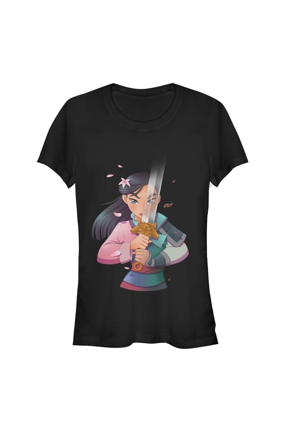 Junior's Mulan Anime Reflection Graphic Tee Black 2X Large