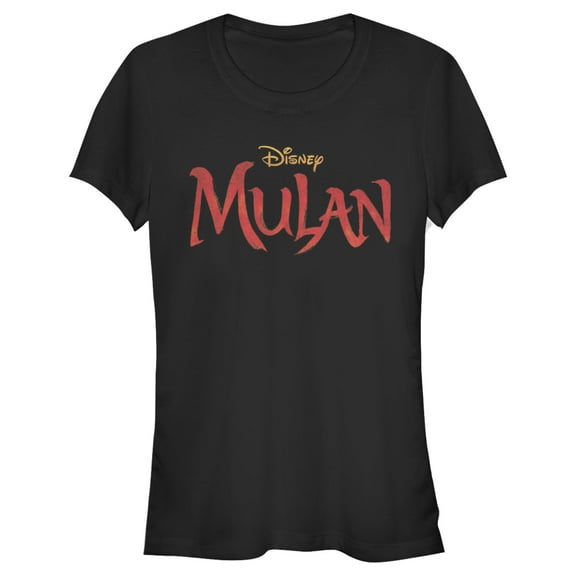 Junior's Mulan Classic Logo  Graphic Tee Black 2X Large