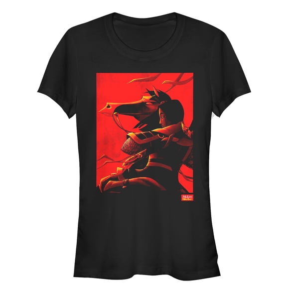 Junior's Mulan Classic Poster  Graphic Tee Black 2X Large